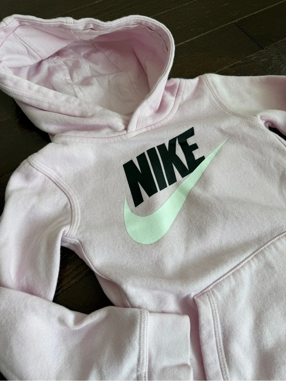 Nike Kids Pink Hoodie with Swoosh Logo